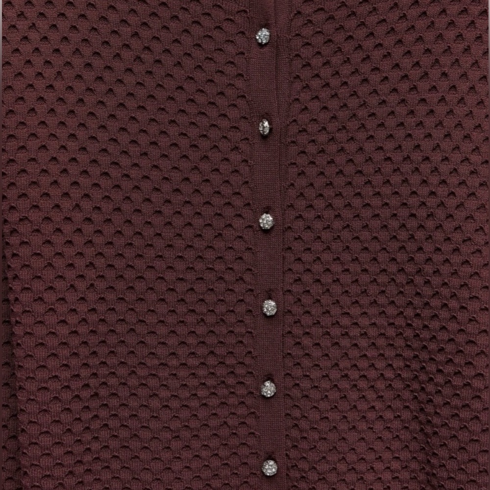 Zara Jewel Button Textured Cardigan - Picture 6 of 10